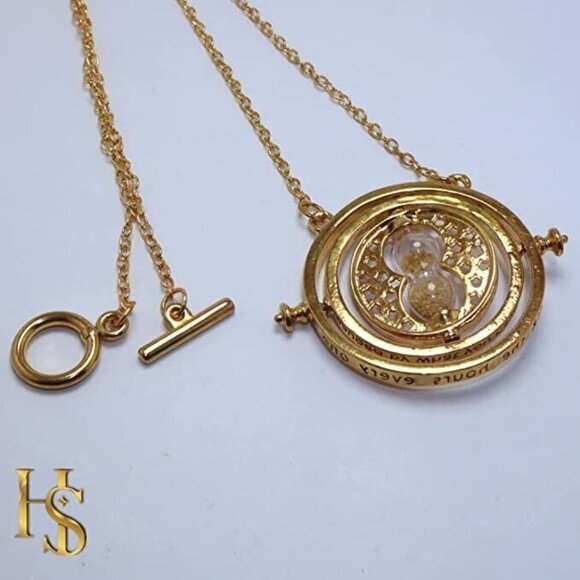 Harry Potter Jewelry Hermione Time Travel Magical HOURGLASS NECKLACE - Picture 2 of 6